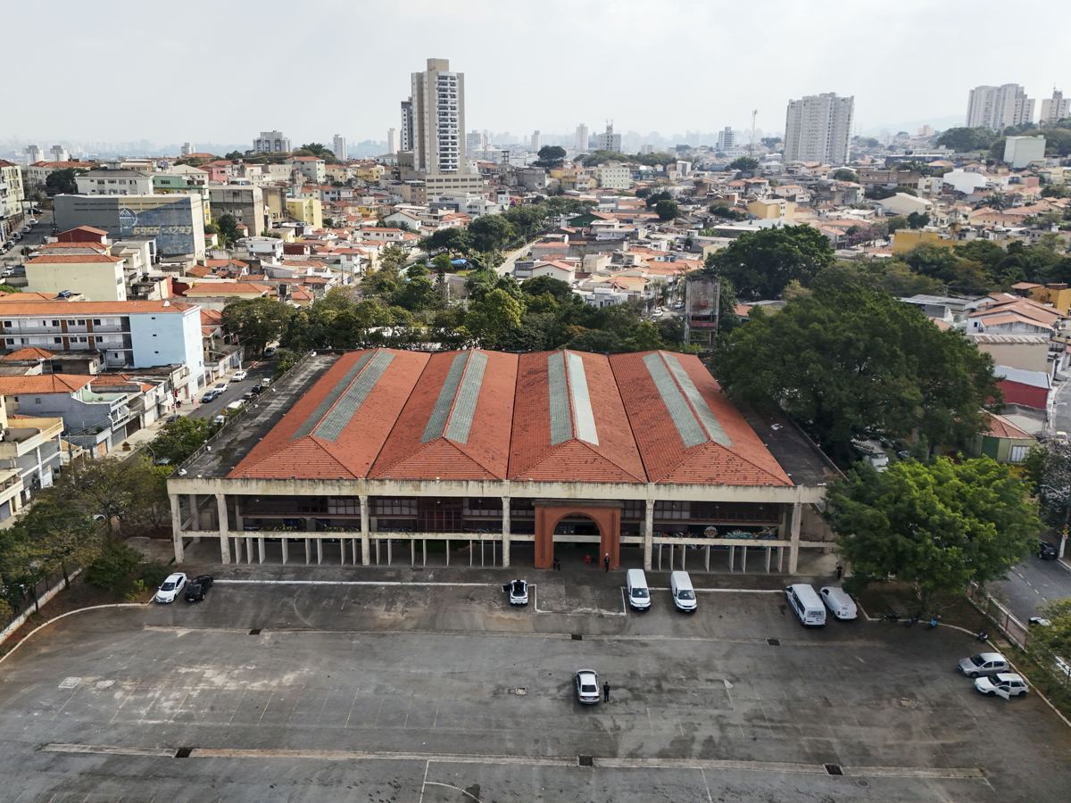 Vista aérea do galpão do Banco de Alimentos